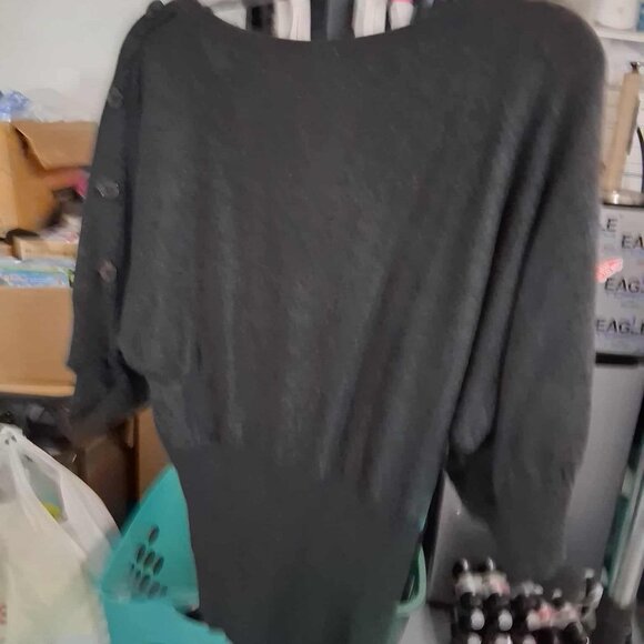 Cable & Gauge Grey Dolman Mid-Length Sleeve Sweater, SIZE SMALL - Picture 6 of 11